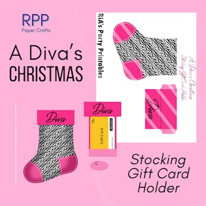 Portatarjetas de regalo de Navidad de A Diva Pink Girls Holiday Event Celebration Galsmas Party Money Holder Mini medias Ideas de regalo Portamonedas