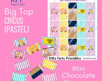 Big Top Circus (Pastel) - Chocolate Mini Wrappers