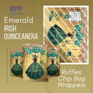 Emerald Irish Quinceanera Ruffles Chip Beutelverpackungen