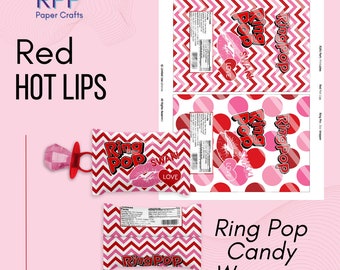 Red Hot Lips - Ring Pop Candy Wrappers