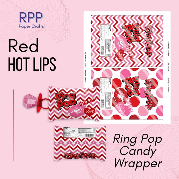Red Hot Lips - Ring Pop Candy Wrappers