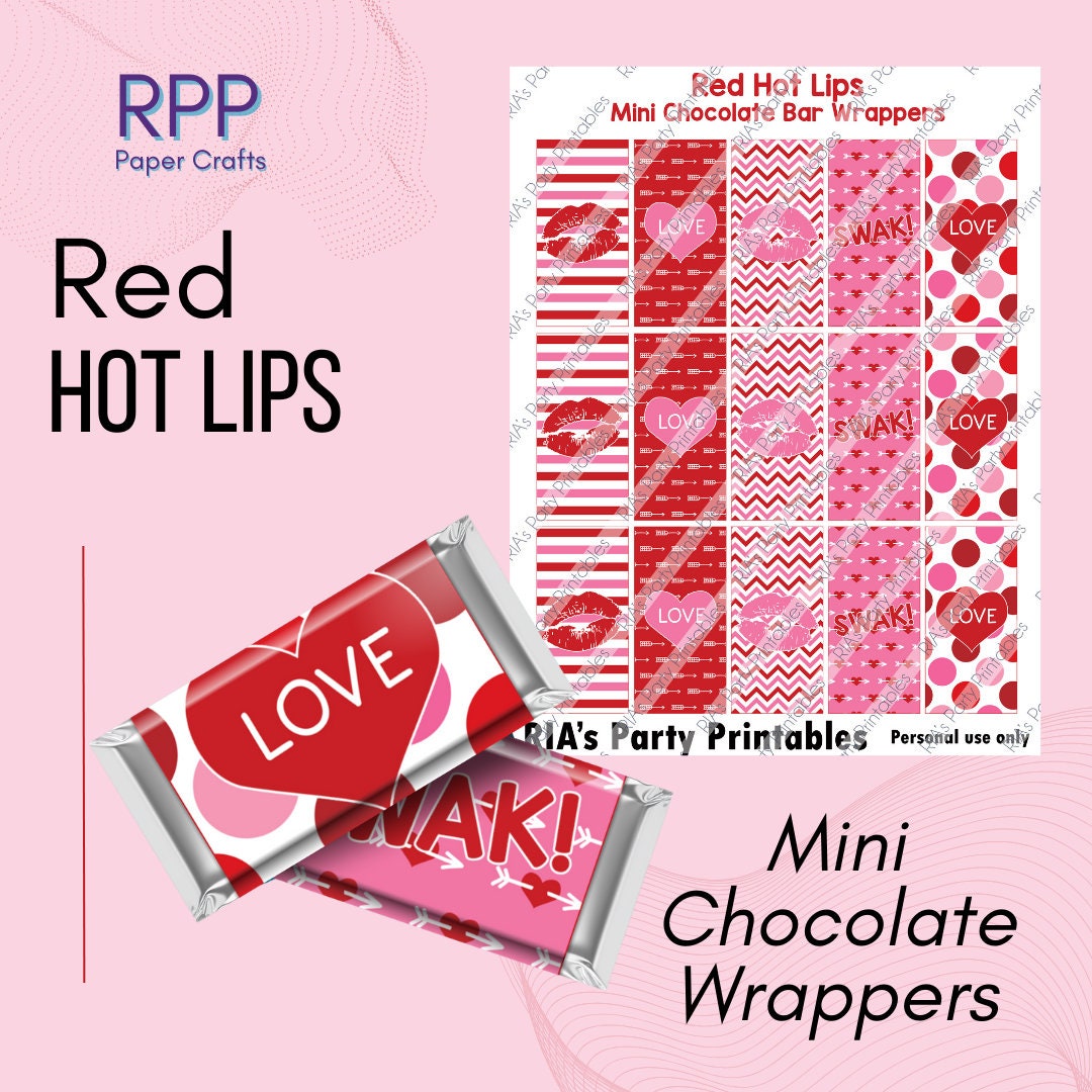 Red Hot Lips Mini Chocolate Wrappers - Etsy