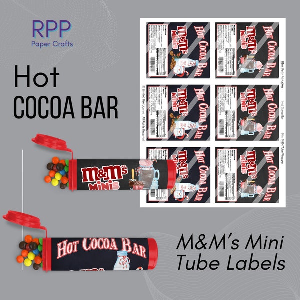 Hot Cocoa Bar - Mini M&M Tube Labels