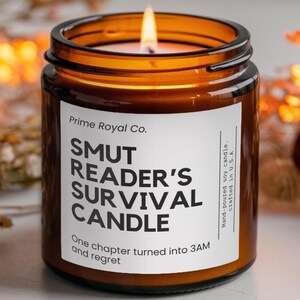Smut Reader Candle: Funny Book Lover Gift, Soy Wax Candle
