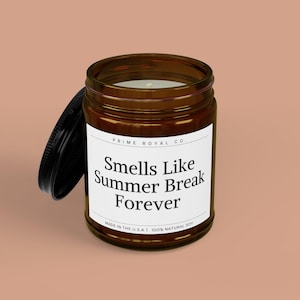 Kaars met pensioen leraar, ruikt naar zomervakantie voor altijd, cadeau gepensioneerde leraar, cadeau leraar pensioen, grappig cadeau leraar afbeelding 3