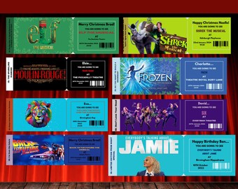 Digital Personalised Musical, West End, Theatre ticket for birthday, Christmas, special occasions, print at home, *Made to order*