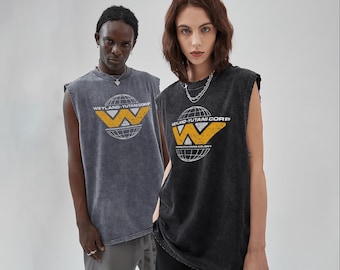 Alien Romulus Inspired (Weyland-Yutani Corp) - Rain Carradine - Vintage Washed Frayed Hem Tank Top (unisex)