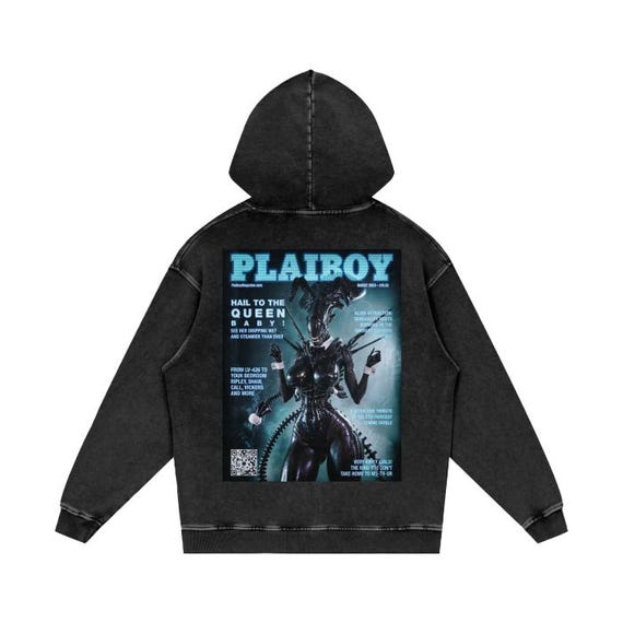 ★HOODHOOD★ Alien Universe Artwork Overfit Sweatshirt Deep Plaiboy Magazine - Limited Edition Alien Issue (xenomorph
