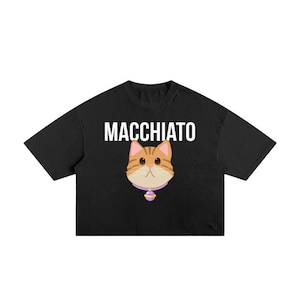 Macchiato CATure - (My Time at Sandrock Inspired) Frayed Boxy Tee - 250 GSM