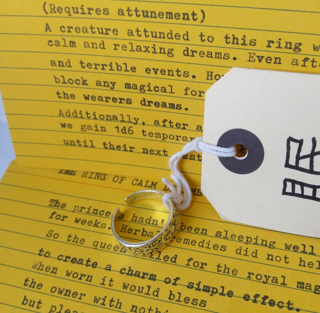 RPG Prop Ring, the Ring of Calm Dreams, Dnd Magic Item, - Etsy