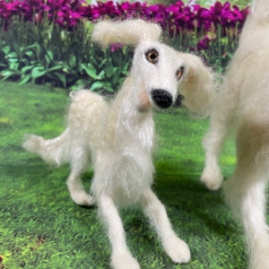 Felted dog- Felted animal (Smaller, golden eyes)