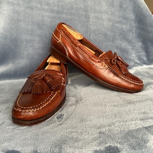 Vintage Mens 10.5D Brown Leather Tassel Loafers Preppy Kiltie Goodyear Sole ralph lauren tassel loafer products for sale | eBay main image 4