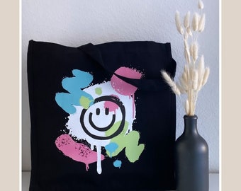 Shopper Tasche Tote Bag happy colors Bio Baumwolle