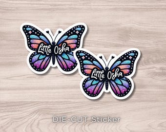 Schmetterling Sticker im Glitter-Look: Wasserfester Vinyl-Aufkleber