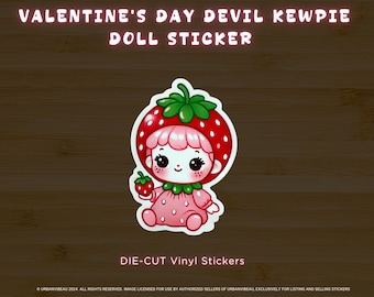 Strawberry Kewpie Doll Vinyl Sticker - Kawaii Berry Baby