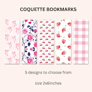 Coquette Bow Bookmark Set or Single, Pink Bookmarks, Girly Aesthetic Gifts for Book Lovers, Soft Girl Vibes, Bookish Charm  Cute Bookmark