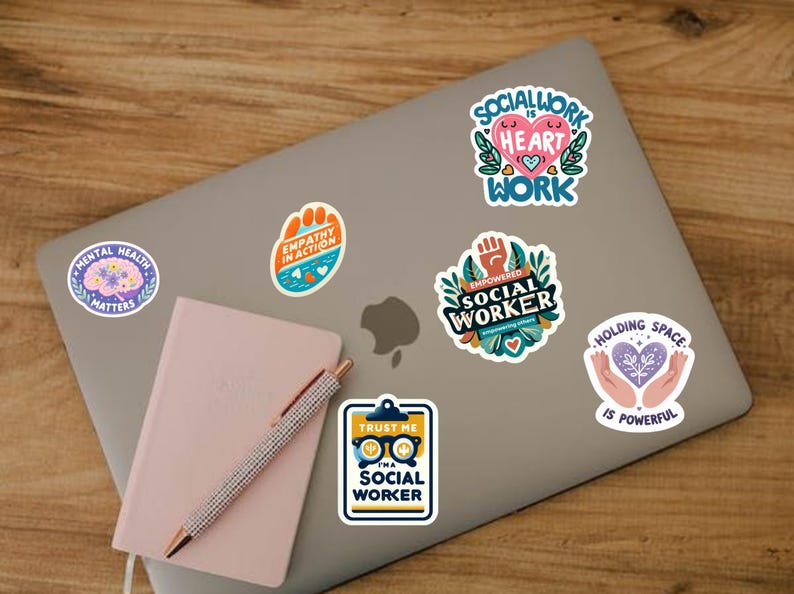 Social Worker Sticker Pack: Motivational Mental Health Vinyl Decals - Etsy