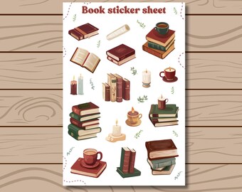 Cozy Book Sticker Sheet: Waterproof Matte Vinyl, Journal & Planner