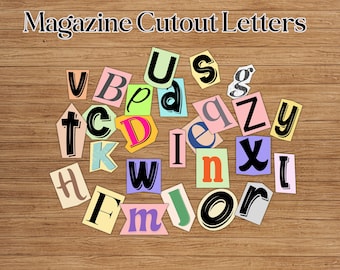 Magazine Cutout Letter Stickers: Vinyl Alphabet for Collage Art