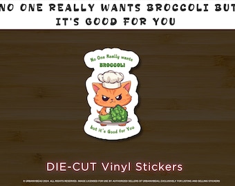 Grumpy Chef Cat Vinyl Sticker: Funny Food Humor Decal