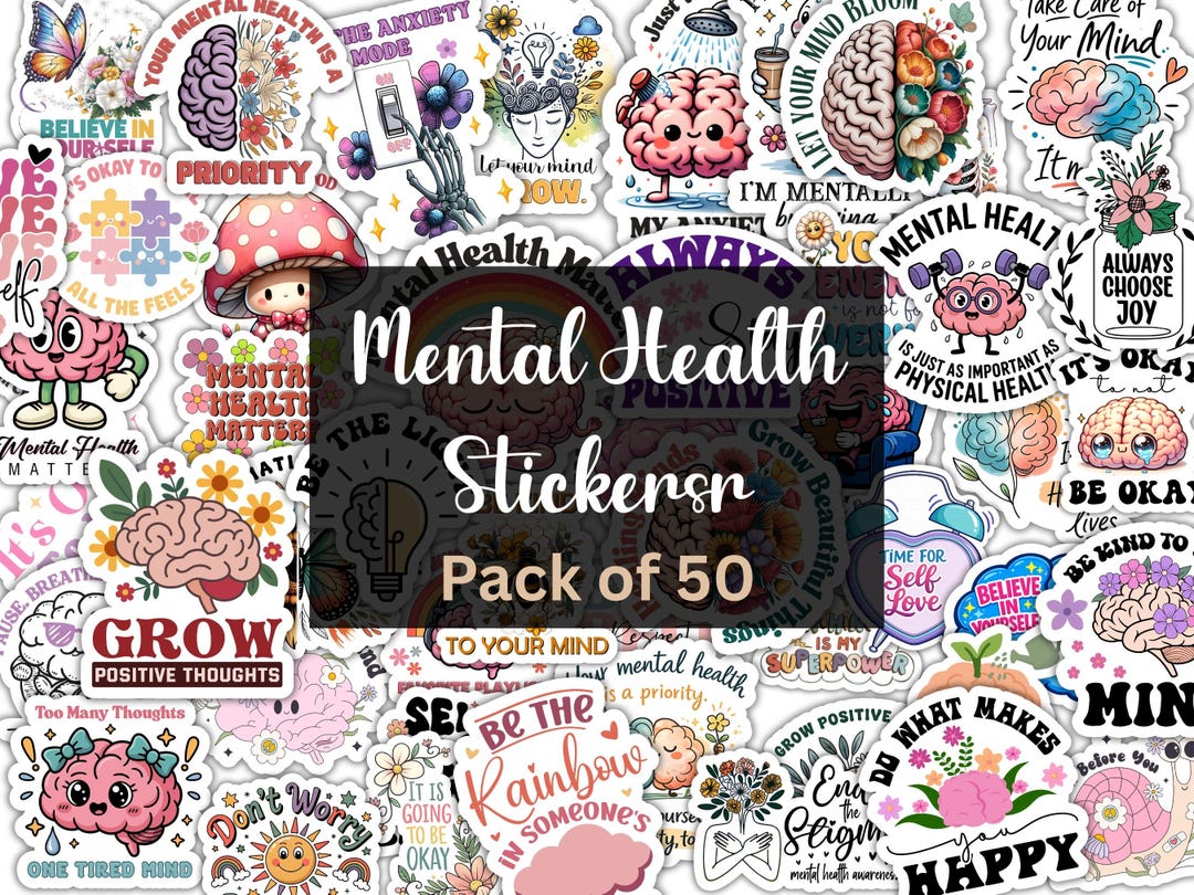 Mental Health Stickers Pack | Anxiety & Depression Awareness Stickers ...