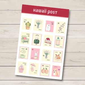 Adesivi kawaii con francobolli per planner, adesivi carini a tema giapponese, adesivi decorativi kawaii con cibo e fiori, articoli di cancelleria per il diario Bujo