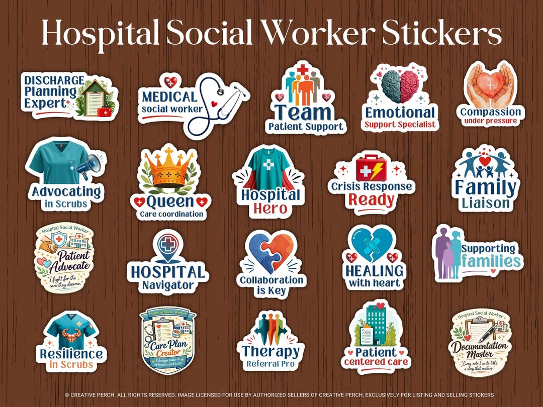 Social Worker Sticker Pack | Healthcare Mental Health Stickers ...