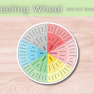 Feeling Wheel Sticker: Mental Health Emotional Awareness Vinyl Decal