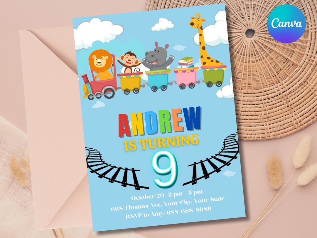 Editable Train Birthday Invitation Template, Toy Train Invitation ...