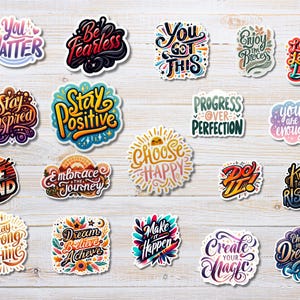Pegatinas motivacionales, paquete de pegatinas de afirmaciones positivas, pegatinas inspiradoras impermeables para portátil, diario, agenda y vinilo.