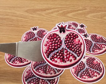 Pomegranate Sticker: Waterproof Laminated Vinyl Fruit Decal