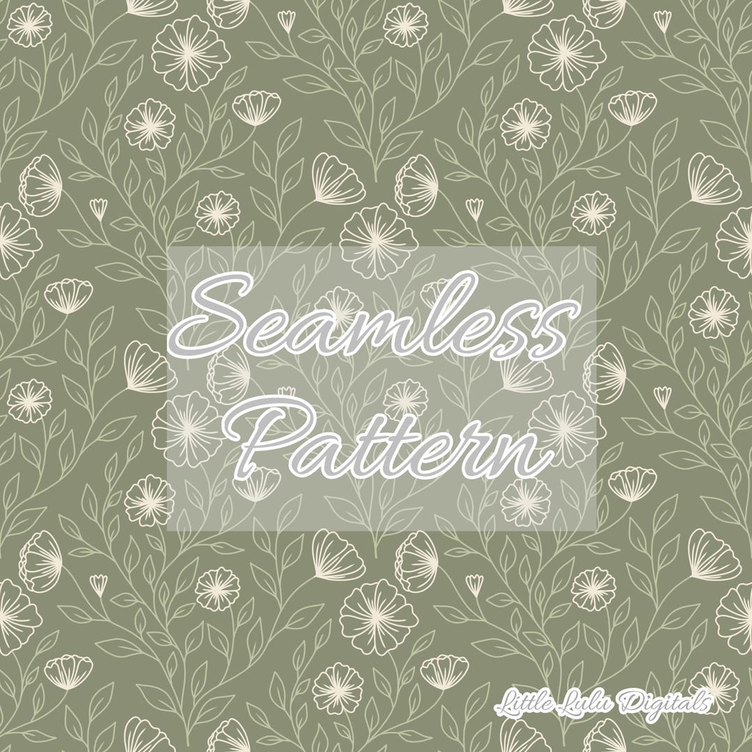 Sage Pattern Sample Sage Green Floral Seamless Pattern - Cottagecore Floral Repeat Pattern ...