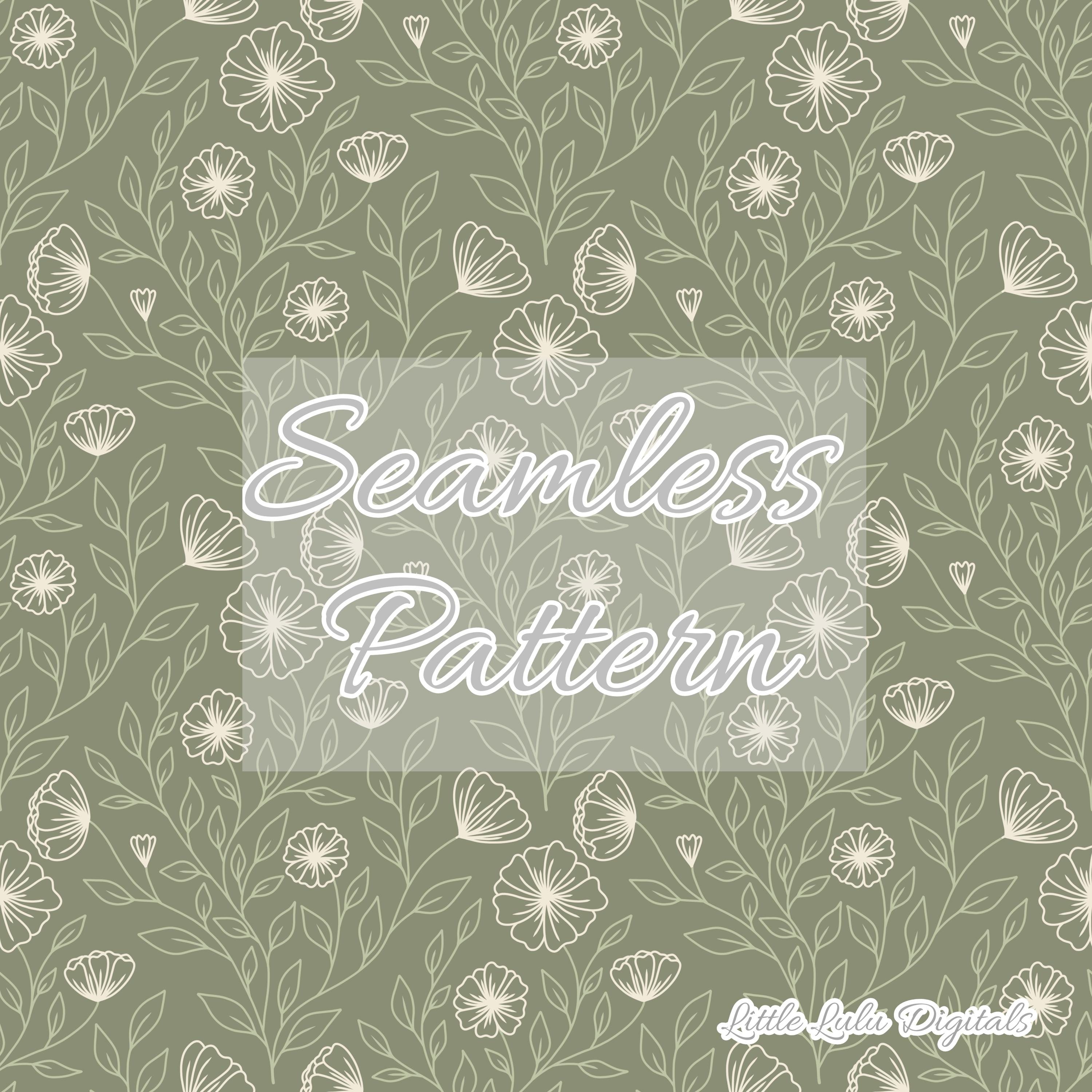 Sage Green Floral Seamless Pattern - Cottagecore Floral Repeat Pattern ...