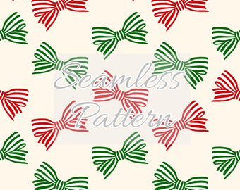 Weihnachten Kokette Bogen Musterdesign - Weihnachten nahtlose Datei - Weihnachten Schleife nahtlos - Weihnachten Kokette Rapportmuster