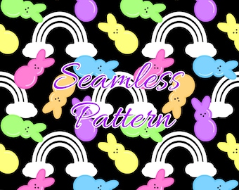 Easter seamless pattern - Easter seamless file - Easter candy bunny seamless - Easter groovy candy bunny repeat pattern