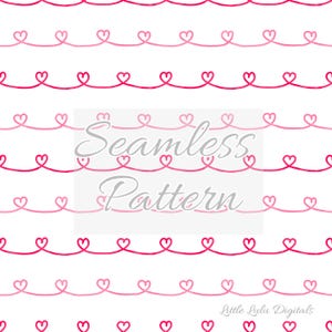 Valentine seamless pattern - Watercolor Valentine's day seamless file - Valentine heart stripes seamless - Valentine repeat pattern