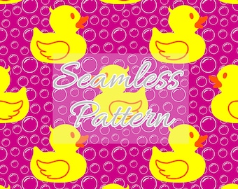 Rubber duck seamless pattern - Summer Rubber duck bath seamless file - Rubber duck repeat pattern - Swim safe pattern - Swimwear
