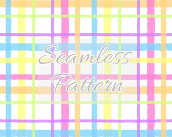 Easter seamless pattern - Watercolor Easter seamless file - Easter plaid seamless - Easter repeat pattern