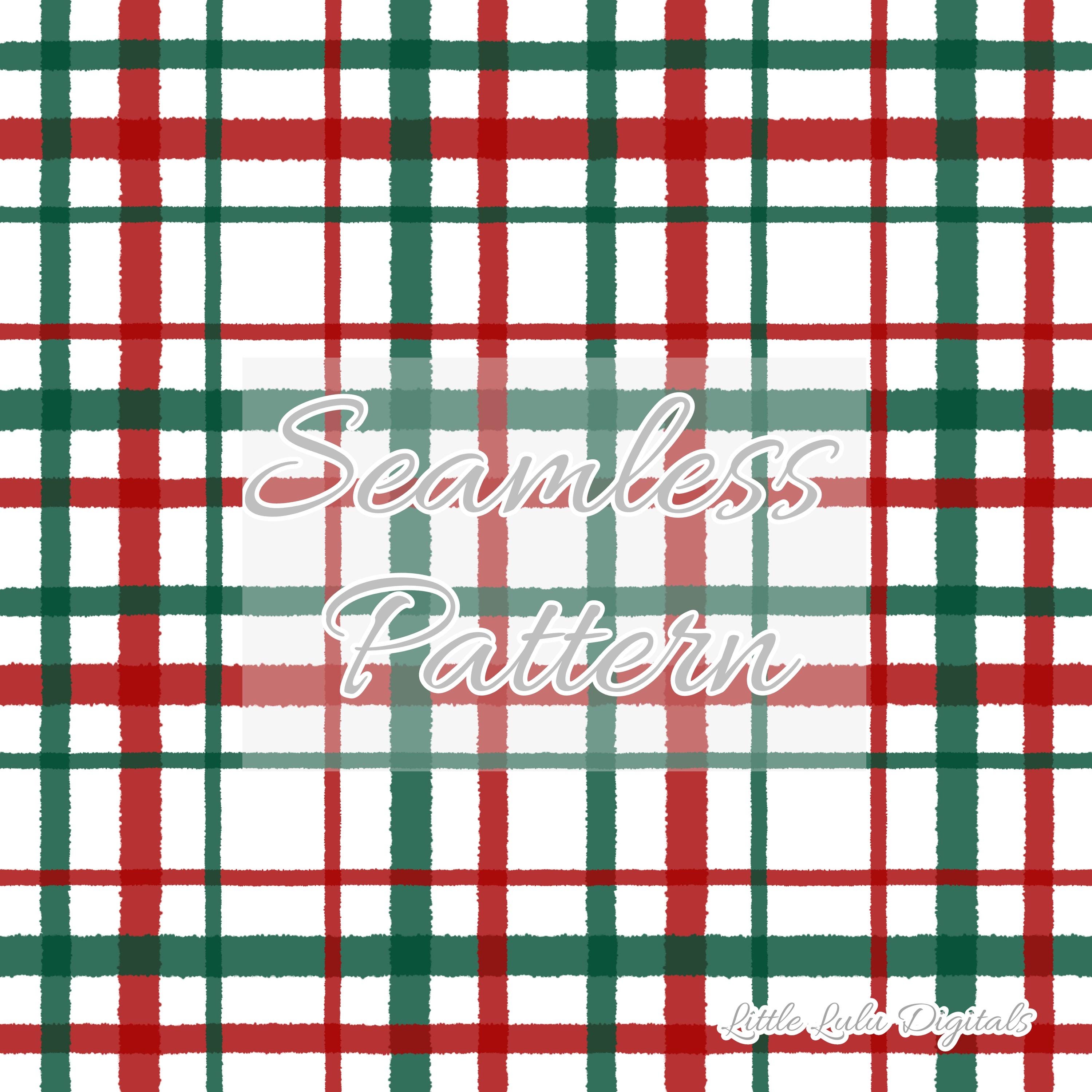 Christmas Plaid Seamless Pattern - Red and Green Watercolor Christmas ...