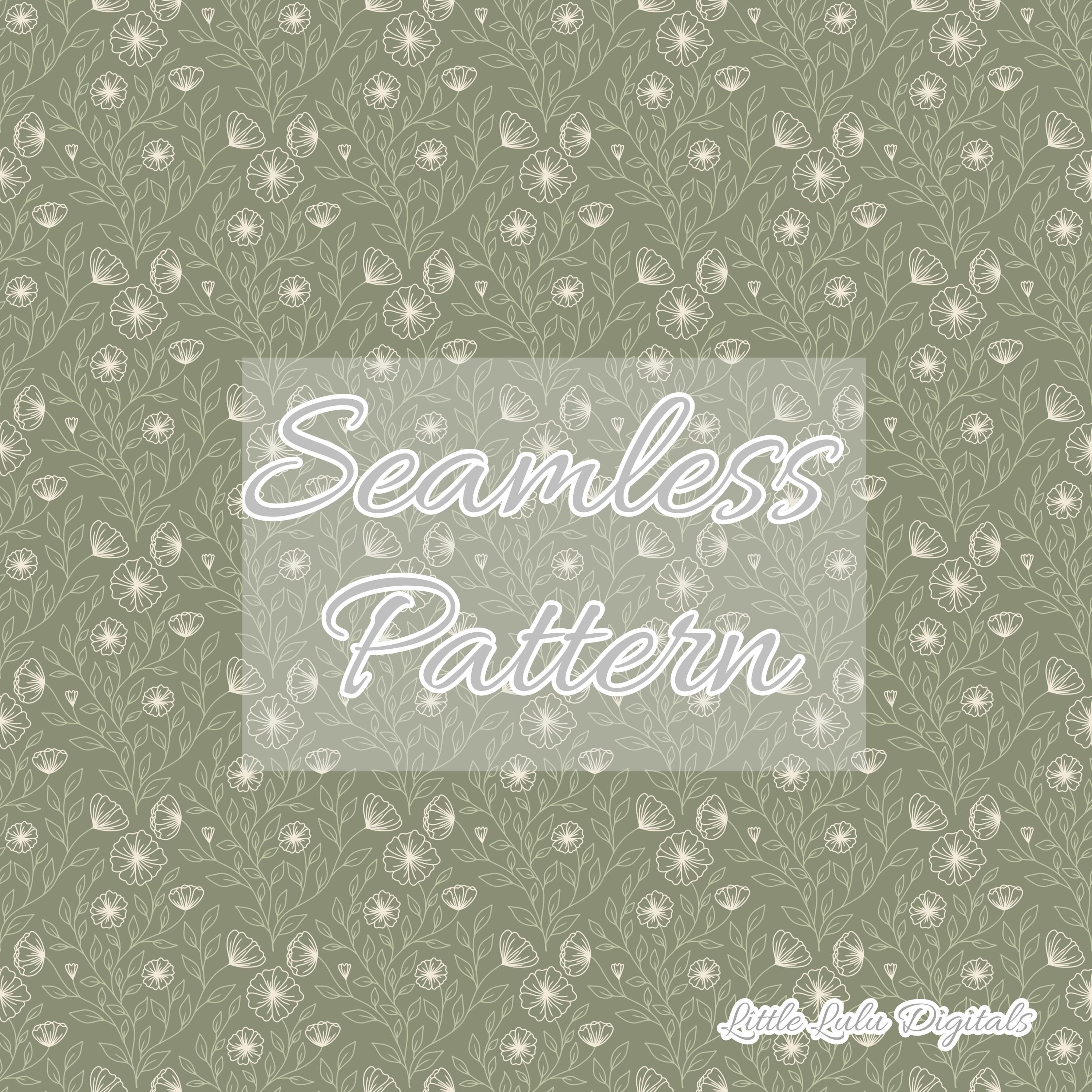 Sage Green Floral Seamless Pattern - Cottagecore Floral Repeat Pattern ...