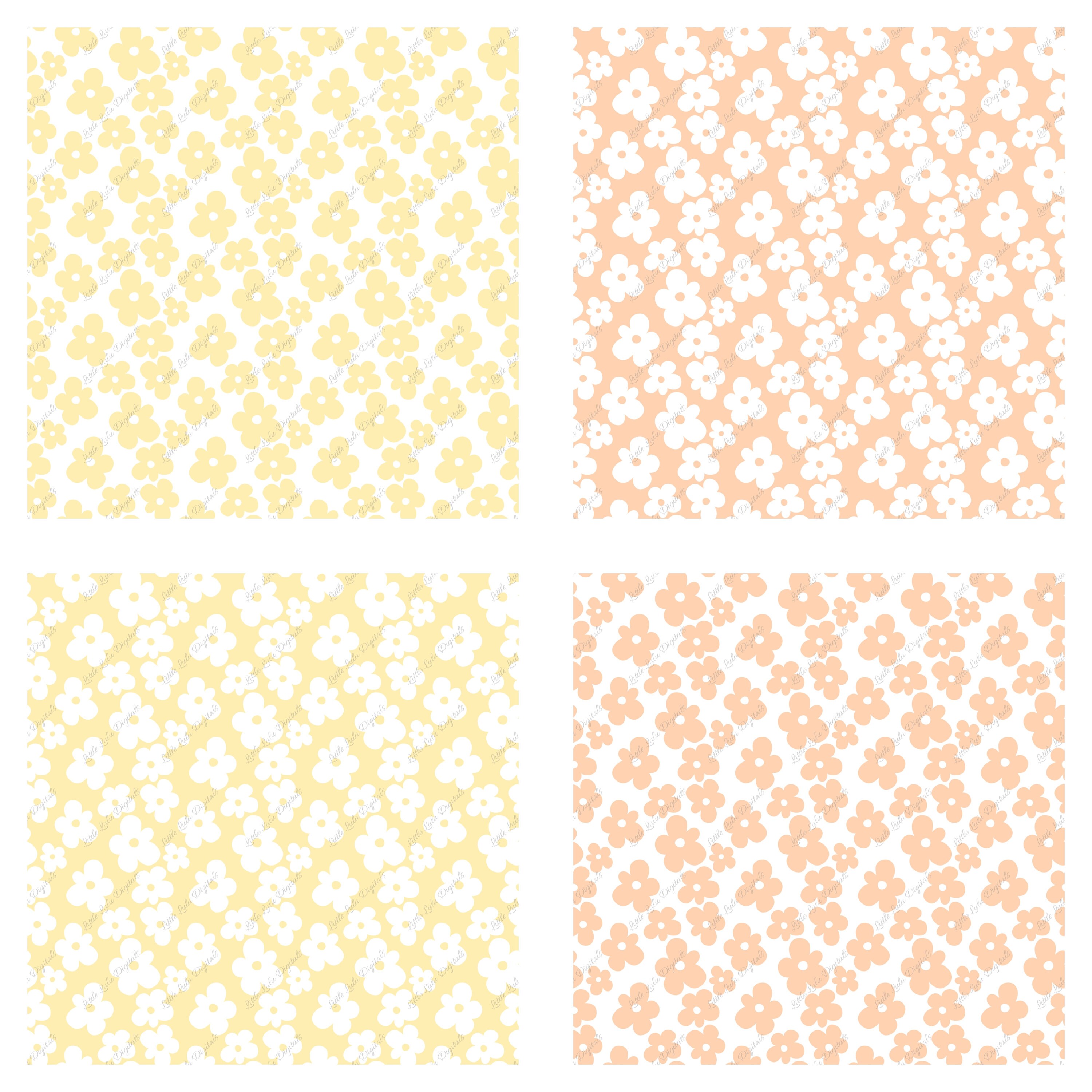 Flower Digital Paper - Floral Seamless Pattern - Boho Flowers Digital ...