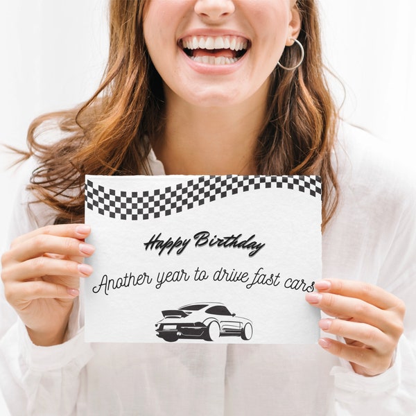 Geburtstagskarte / Car Birthday / Auto Postkarte zum Geburtstag für Autofans/ Autoliebhaber/ für ihn / Autogeburtstag/ 18