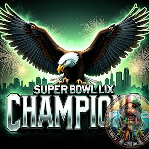 Chaîne pour gobelet 20 oz Super Bowl LIX Champions des Eagles