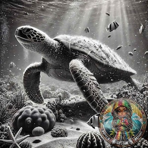 Sea Turtle Laser Engraving Pack | 10 PNG Designs | HD