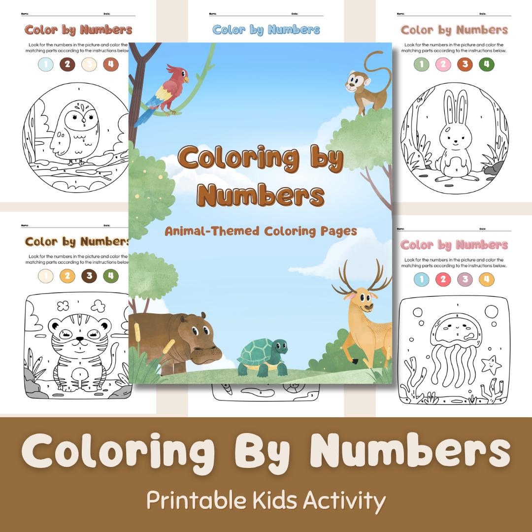 Animals Color by Number Printable Worksheets, Color Coding Kids ...