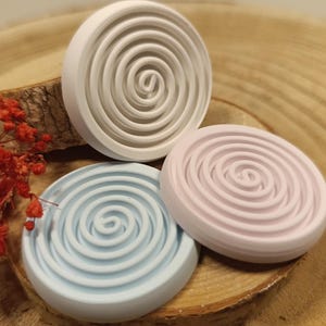 Duftsteine Set 3 Stück Raysin weiß | Aromatherapie Duftstein | Ätherische Öle Diffuser | Spiral Relief handgemacht | Raumdeko