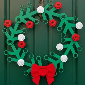 Giant 3D Printed Block Wreath - Unique Festive Decor for LEGO Enthusiastst