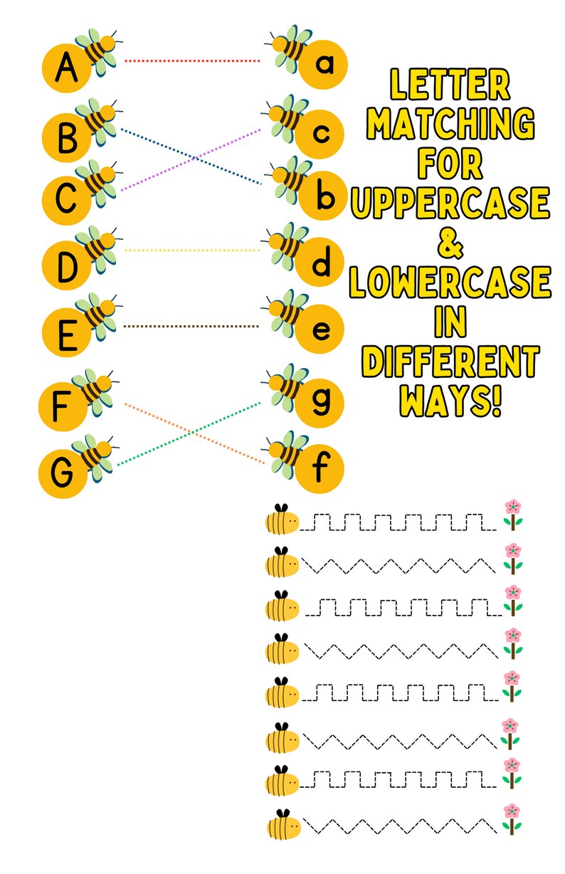 Fun Bee Preschool Workbook, Instant Download, Educational Coloring ...