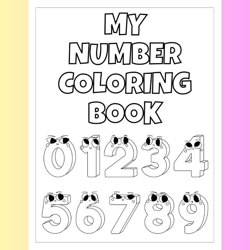 Number Coloring Book: Preschool Learning, Cut & Trace (digital Download ...
