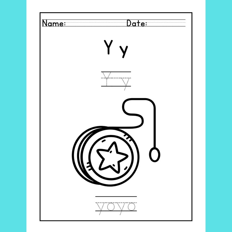 Alphabet Tracing Book Printable Workbook, Preschool Kindergarten